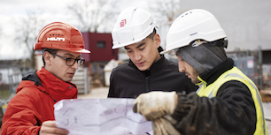 People working on a construction site