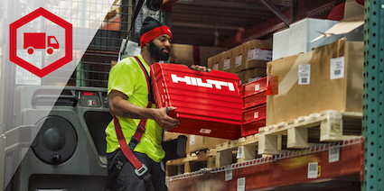 Man carrying a Hilti box