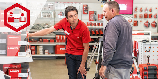 Customer getting advices in a Hilti store