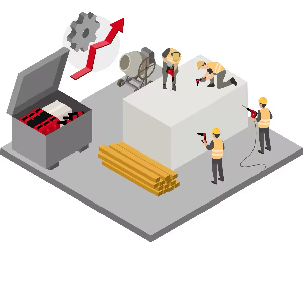 Illustration of employees working